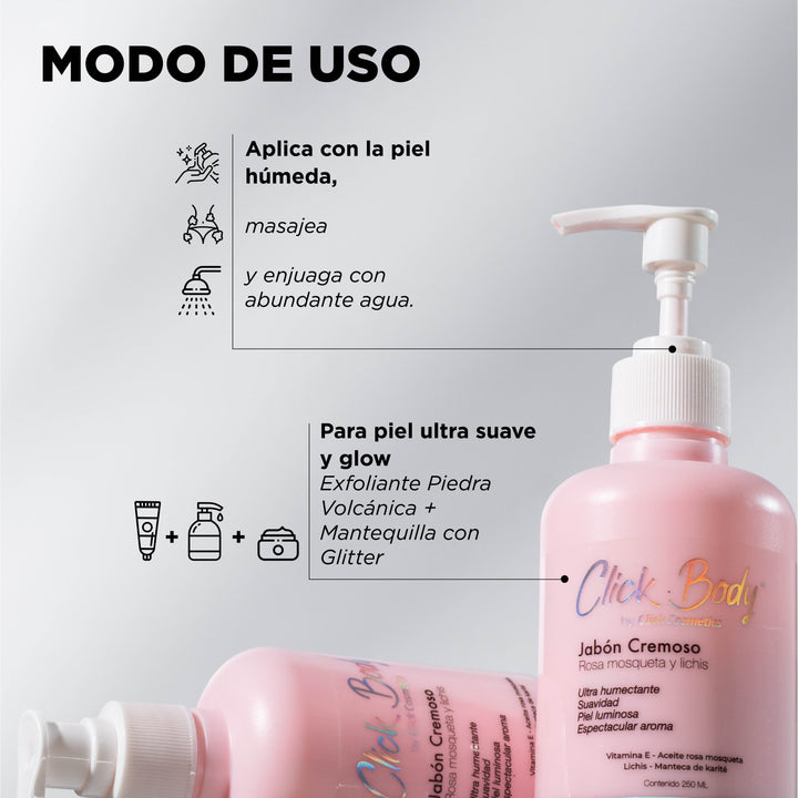 JABÓN CREMOSO DE ROSA Y LICHIS